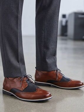 Rieker Men's Two-Tone Brogue Oxford Dress Shoes